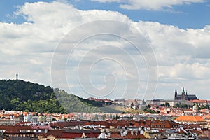View of the Petrin Hill and Prague Castle
