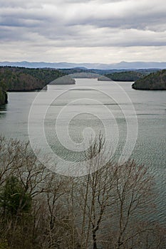 View of Philpott Lake on a Cloudy Day