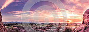 View of Phoenix from Papago Park at sunset