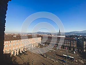 View of Piazza Castello and Turin from Palazzo Madama, Turin - Piedmont, Italy