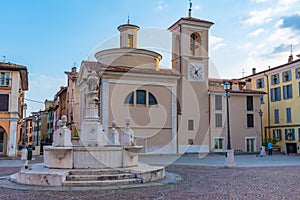 View of Piazza del Mercato in Brescia, Italy