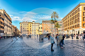 View of Piazza di Spagna, iconic square in Rome, Italy