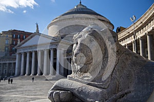 View of Piazza Plebiscito, in Naples