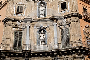 A view of the Piazza Quattro Canti in Palermo . Sicily photo