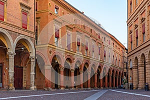 View of the piazza Santo Stefano in the italian city Bologna. photo