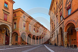 View of the piazza Santo Stefano in the italian city Bologna. photo