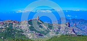 View from Pico de las Nieves - the highest mountain of Gran Canaria island, Spain