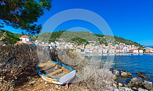 View of the picturesque coastal town of Gythio, Peloponnese.