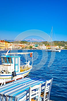 View of the picturesque coastal town of Gythio, Peloponnese.