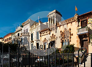 View of the picturesque houses in city Vilassar de mar photo