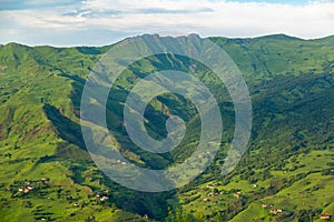 View of the picturesque mountains. The ski resort Veduchi in Chechnya.