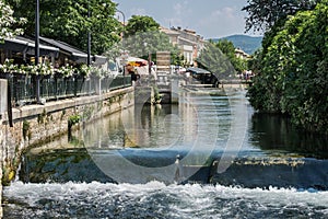 View on picturesque Provence town - L 'Isle-sur-la-Sorgue, Provence, France