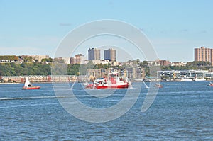 View from Pier on the Hudson River in New York