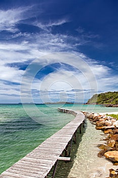 View from the pier on the sea at loneliness beach