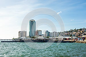 View from the pier to city downtown, Fort De France, Martinique, French overseas department photo