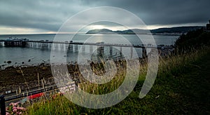 View of the pier and the town of Llandudno in Wales, United Kingdon photo