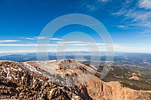 View from Pike Peak summit, Colorado Springs, CO photo