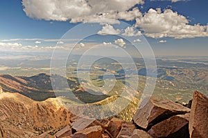View from Pikes Peak near Colorado Springs in Colorado