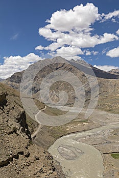 View of Pin River, Spiti Valley, Himachal Pradesh, India