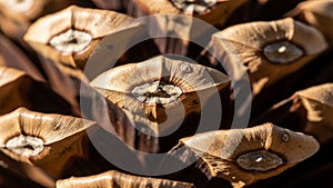 View of a pine cone scale showcasing its intricate texture and