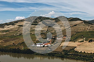 View from Pinhao village in Portugal to Douro valley and river