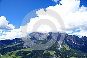 View of the Pinzgau Mountains