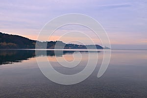 View of Piran peninsula from Strunjan on the Slovenia coast