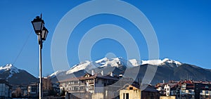 View of pirin mountains bansko sity