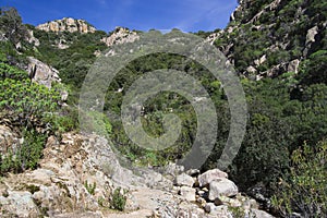 View of Piscina Irgas canyon