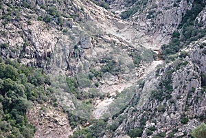 View of Piscina Irgs canyon