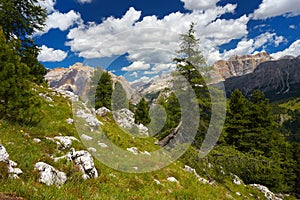View of Piz dles Cunturine and Gipfelkreuz, Dolomites
