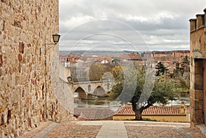 The view from Pizarro` Street, Zamora, Spain