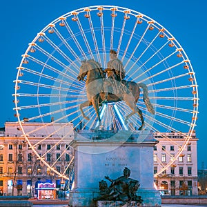 View of Place Bellecour by night
