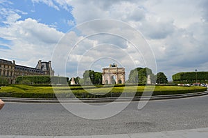 View from Place du Carrousel to Arc de Triomphe du Carrouse yard