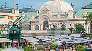 View Place du Casino. Cafe near Casino timelapse in Monte Carlo. photo