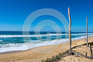 View on Plage de Horizon, Plage de l\'ocean near Le Phare du Cap Ferret and Duna du Pilat, Cap Ferret peninsula, Bordeaux photo