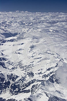 View from a plane, Alps