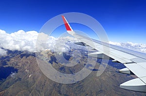 View from plane. Andes mountains.