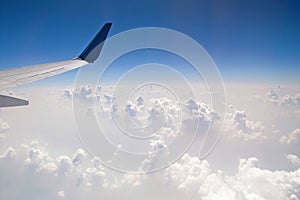 The view from the plane of the cloud vertical formation