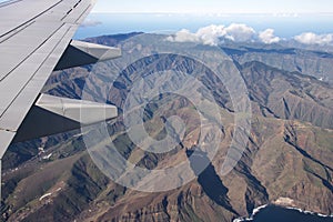 View from the plane at La Gomera