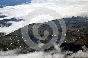 A view from the plane`s window to the ground.