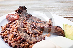 carne asada plate with casamiento photo