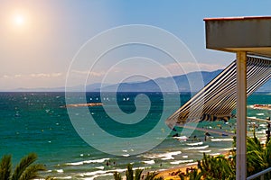 View of Platja Llarga beach in Salou Spain