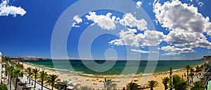 View of Platja Llarga beach in Salou Spain