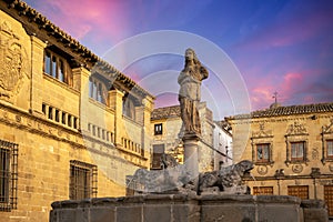 View of the Plaza de los Leones in the World Heritage City of Baeza in Jaen