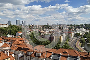 View of the Podoli district in Prague