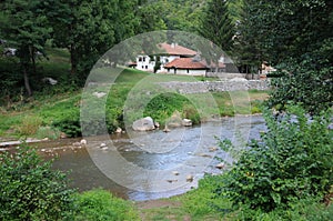 View of Poganovo Monastery and Jerma River