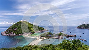 View point of beach and sea in Koh nang yuan island in koh tao area