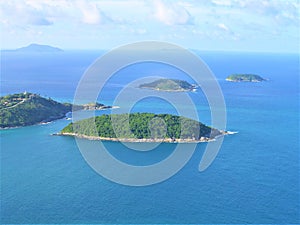 View point of black rock cliff in Thailand.