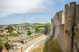 View point of Castle of Carcassonne, Languedoc Roussillon